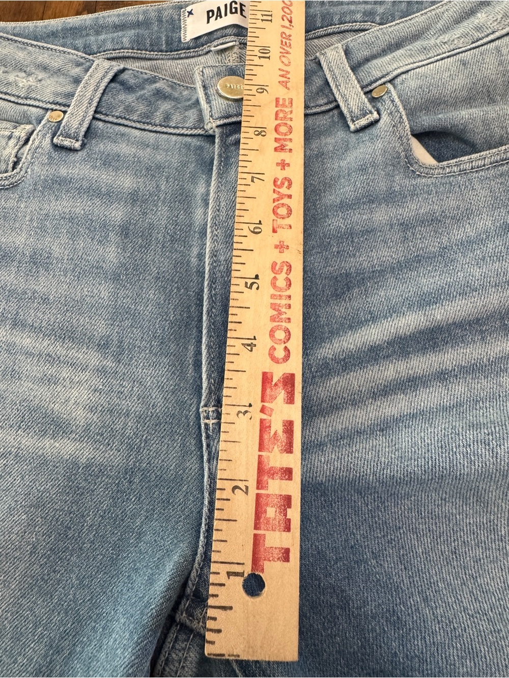 PAIGE Colette Crop Flare with Frayed Hem Light Wash Jeans Size 27 - Picture 5 of 11